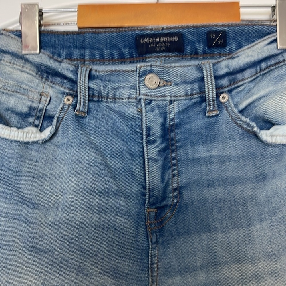 Lucky Brand Ava Mid Rise Skinny Crop Distressed Jeans - Picture 3 of 7